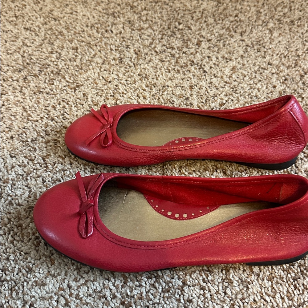 Michelle D Red Flats - Picture 2 of 5